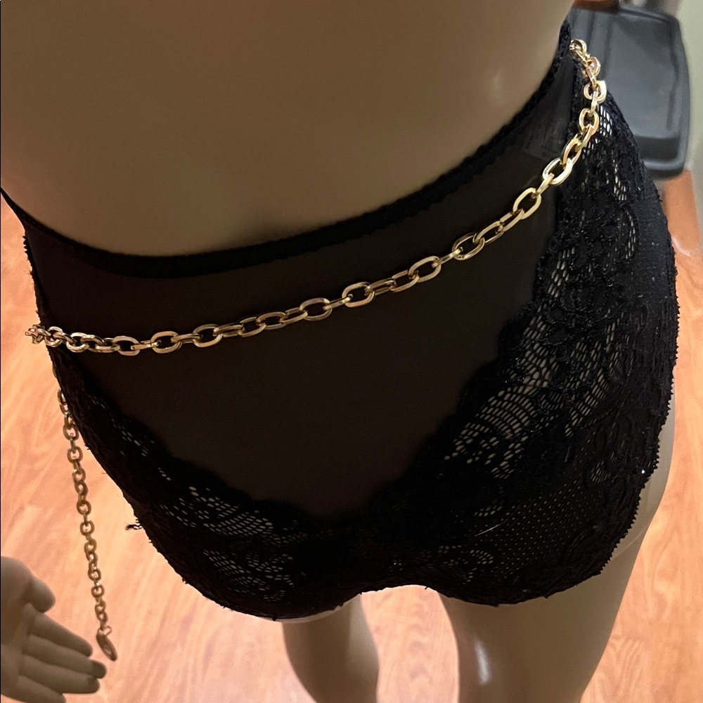 Gold Double CC Medallion Chain Waist Belt - Picture 3 of 5